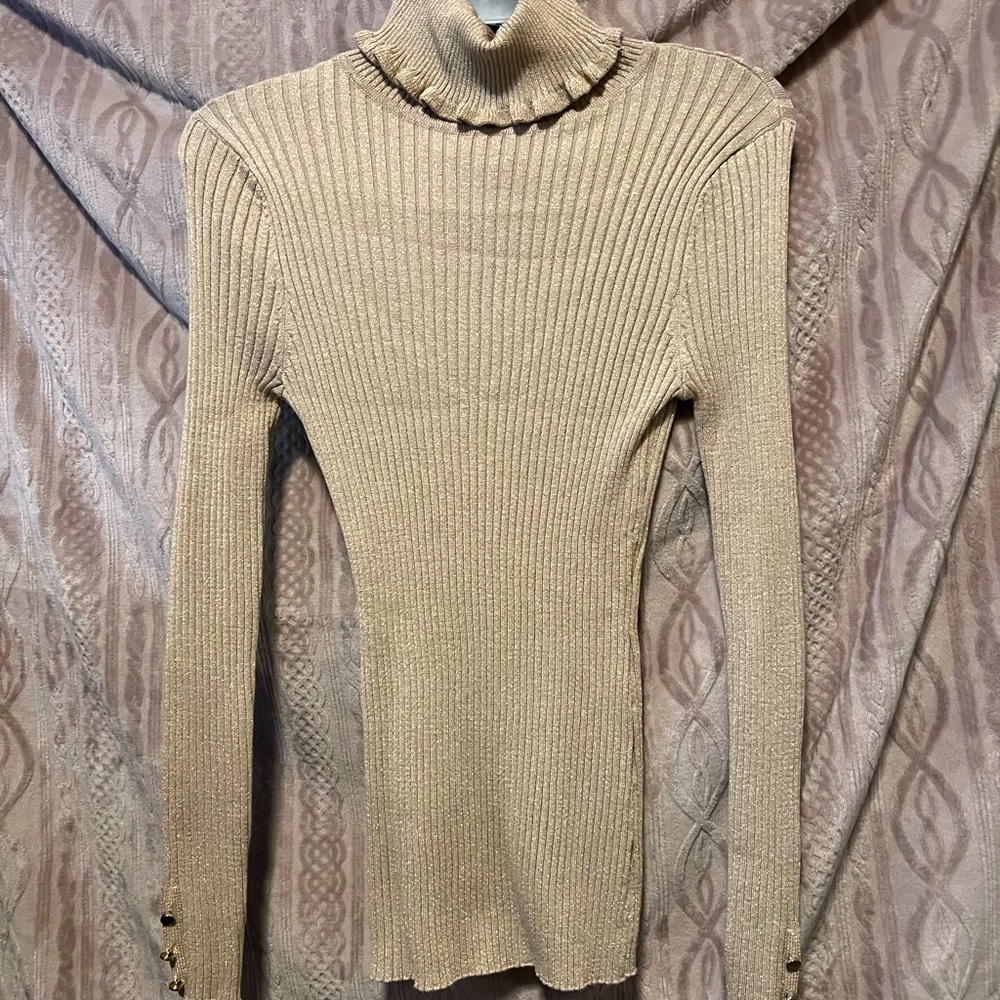 Holiday gold sweater